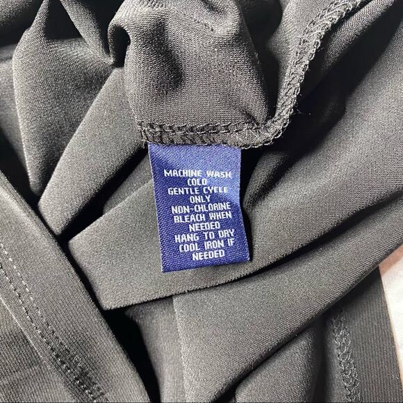 NEW Chaps Drape Front Black Dress - Picture 6 of 8